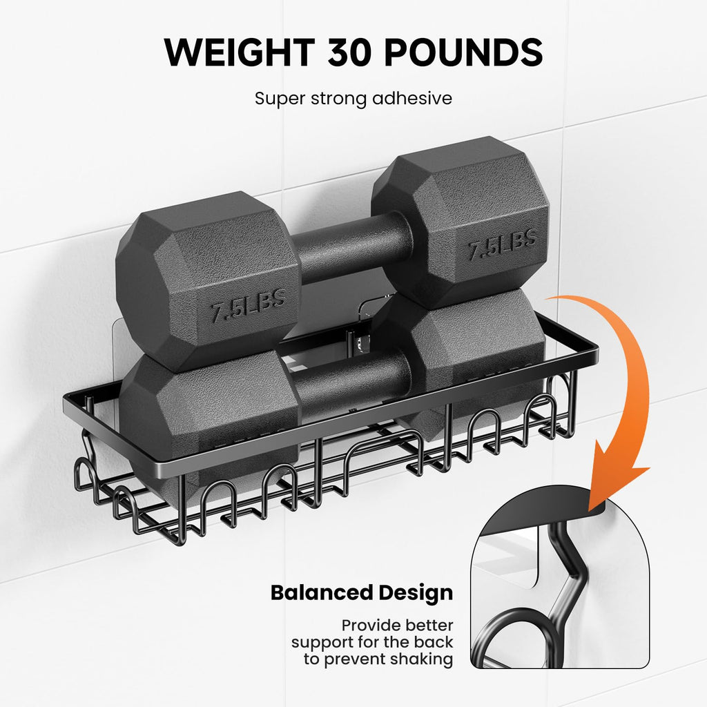 Shower Caddy, 3 Pack Shower Shelves for Inside Bathroom, Rustproof Adhesive Bathroom Organizer with Soap Holder, No Drilling Washroom Organizers and Storage for Bathtub Room/Kitchen/Home